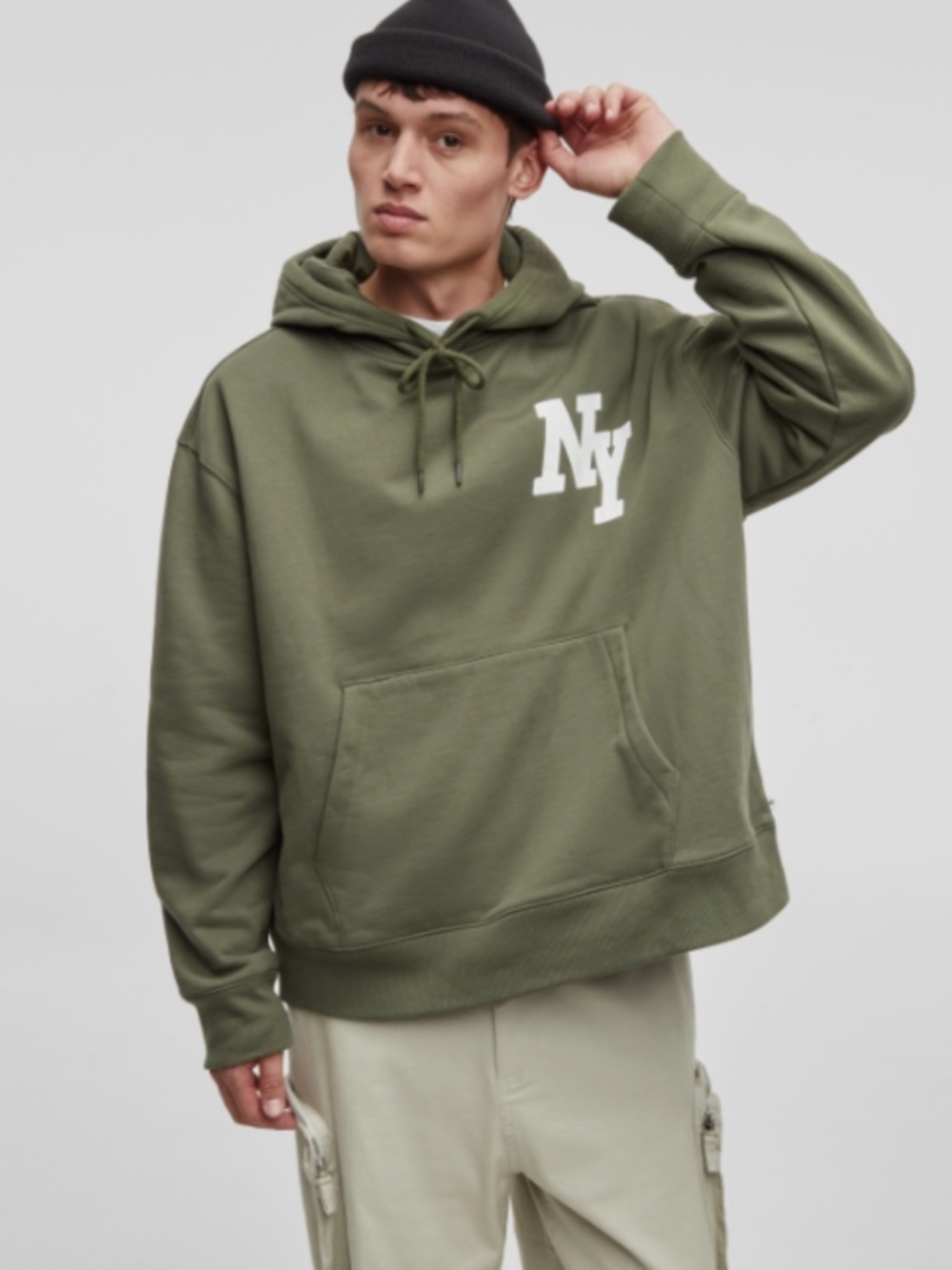 Mode of One Men's Long-Sleeve Oversized Ny Hoodie, Size XL NWT